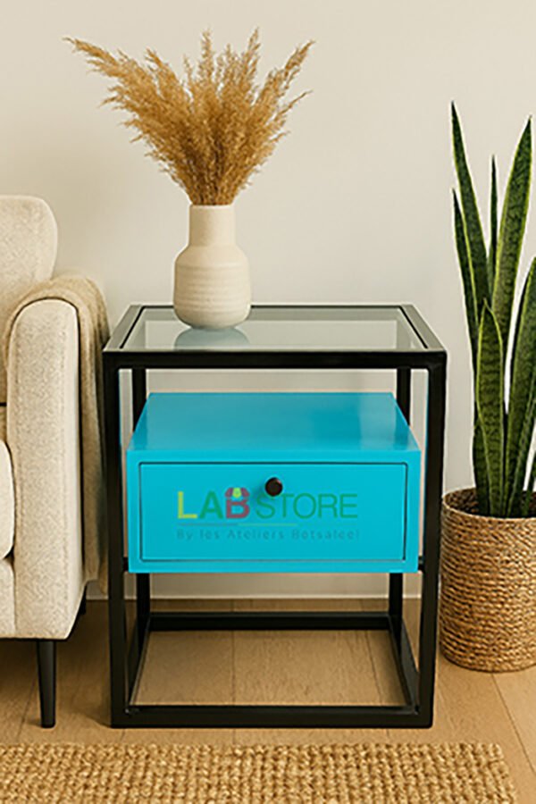 Table d’appoint en métal et verre – Image 2