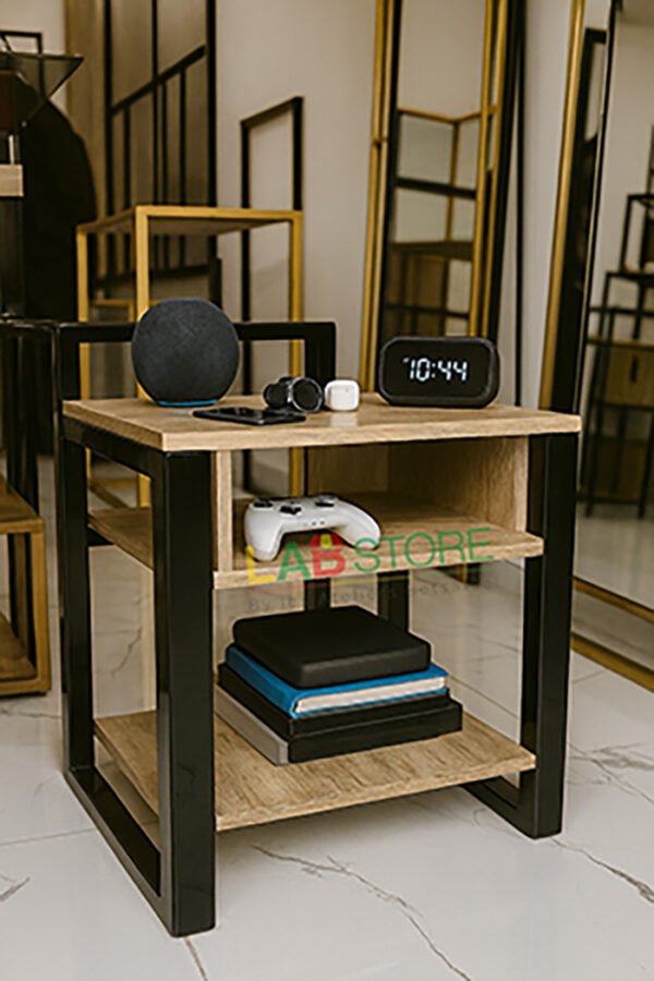 Table d’appoint en bois & métal
