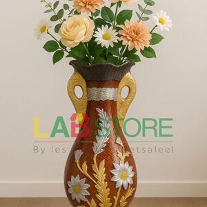 Vase décoratif baroque – Finition bois sculpté